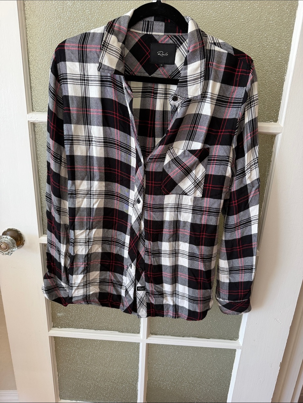Rails Black, White & Red Plaid Women's Button-Down Shirt